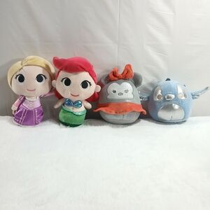 Disney Plush Toy Lot- Princesses and Squishmallow-Ariel Rapunzel Stitch Minnie
